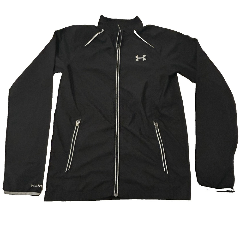 Under Armour‎ RUN Jacket Mens S Black Loose Heatgear Outdoor FITTED Train Hike